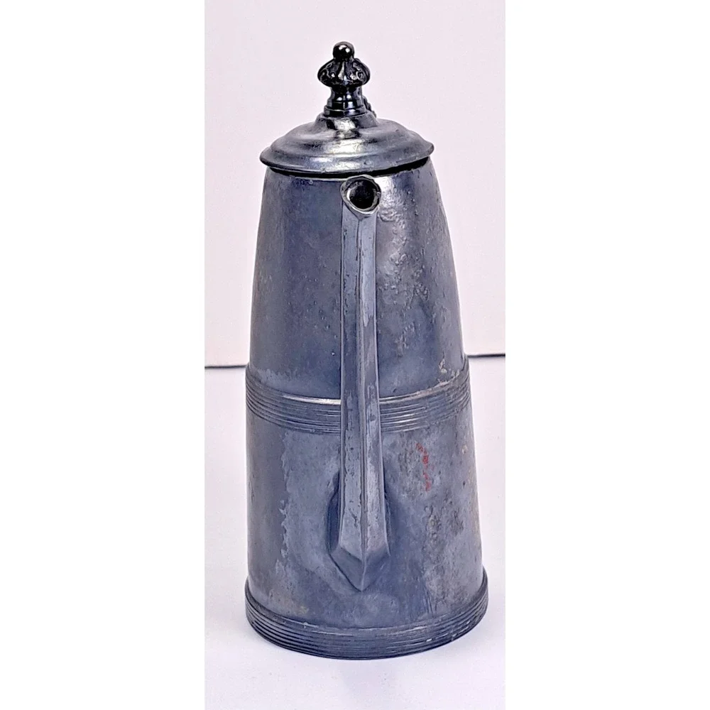 Antique Sheffield Plate Silver Coffee Pot 641 Ribbed Victorian Patina England